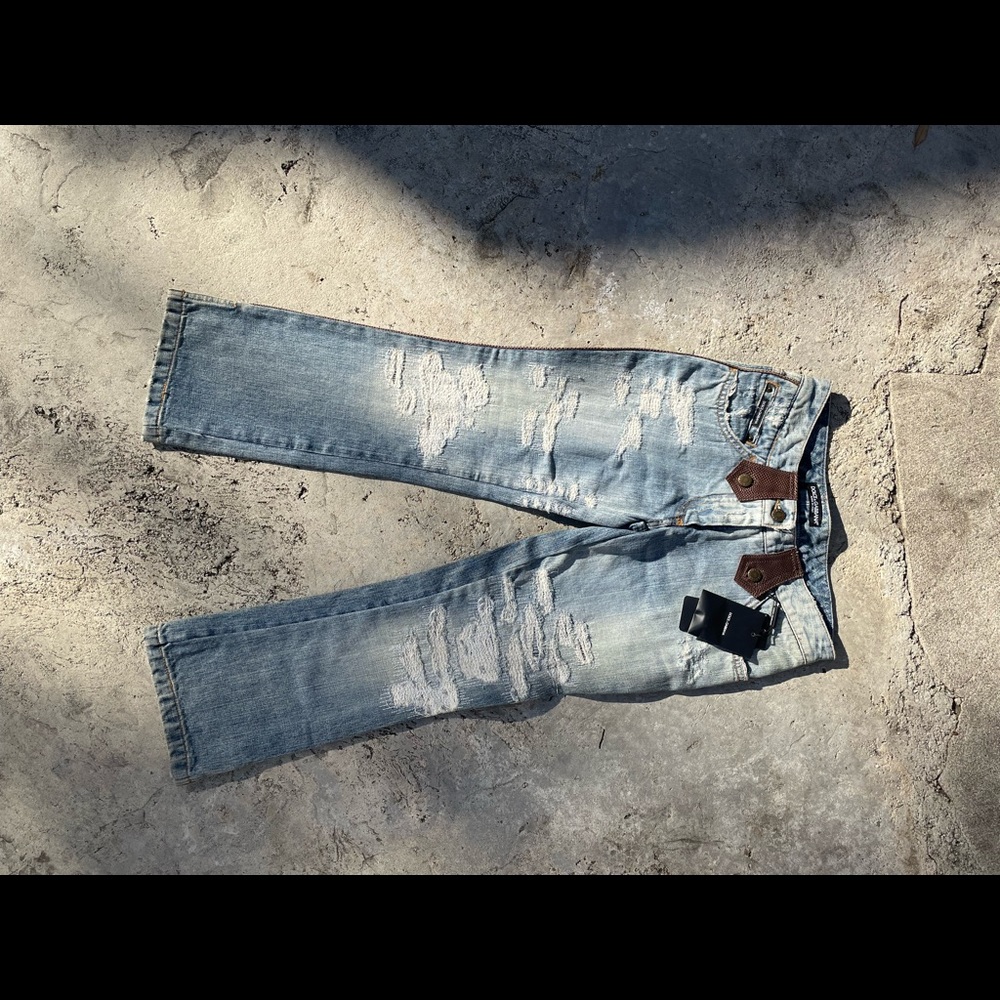 D&G jeans with leather detail